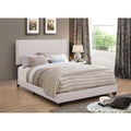 Ivory Full Bed With Trim Box Spring Required Full Ivory Wood Bedroom Transitional Panel Foam Upholstered