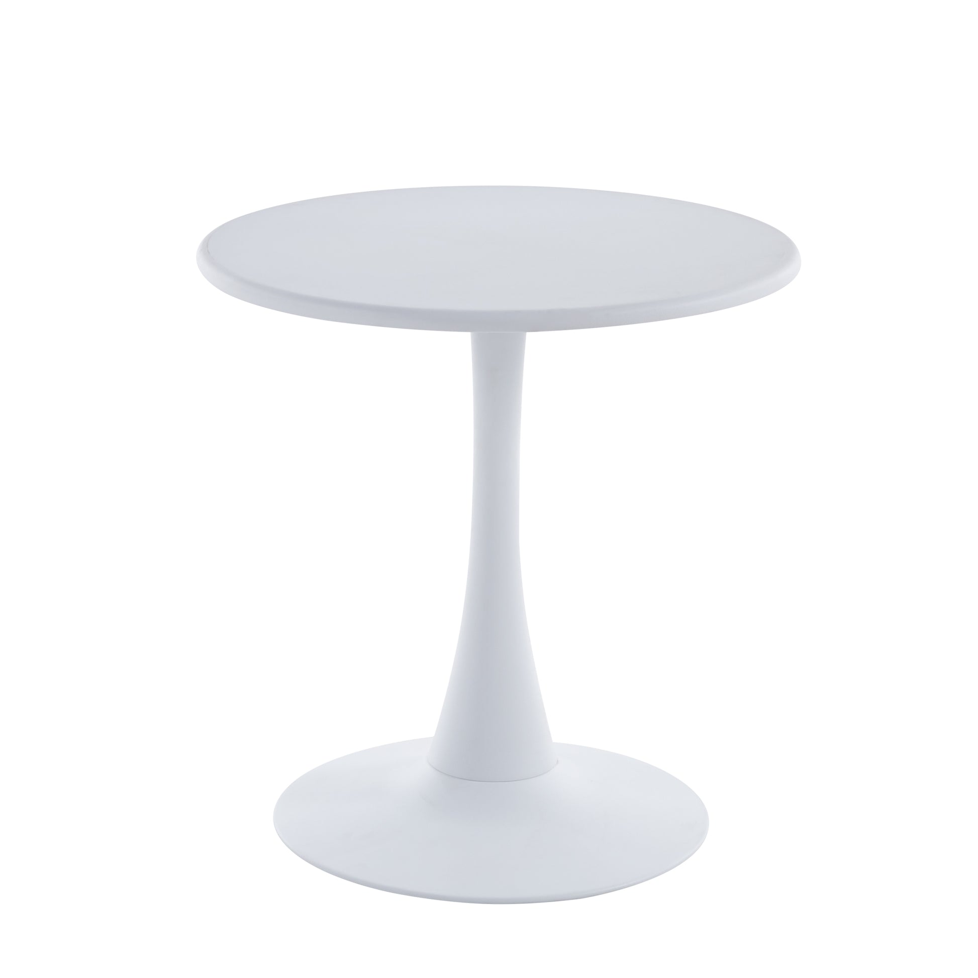 Modern 23.6'' Diameter Solid Metal Base White Round End Table White Steel