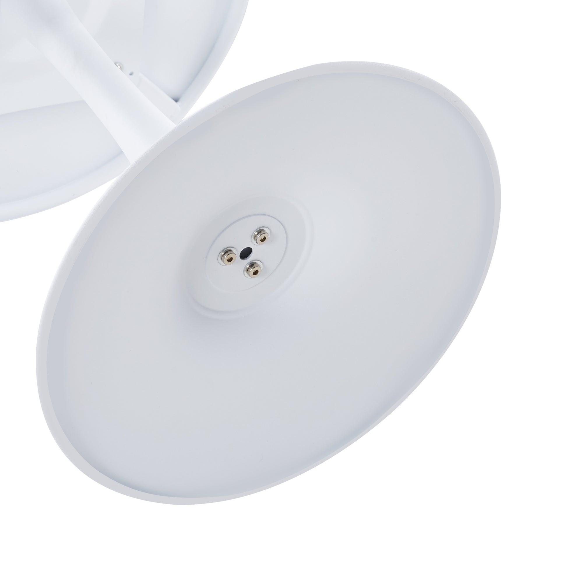 Modern 23.6'' Diameter Solid Metal Base White Round End Table White Steel