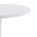 Modern 23.6'' Diameter Solid Metal Base White Round End Table White Steel