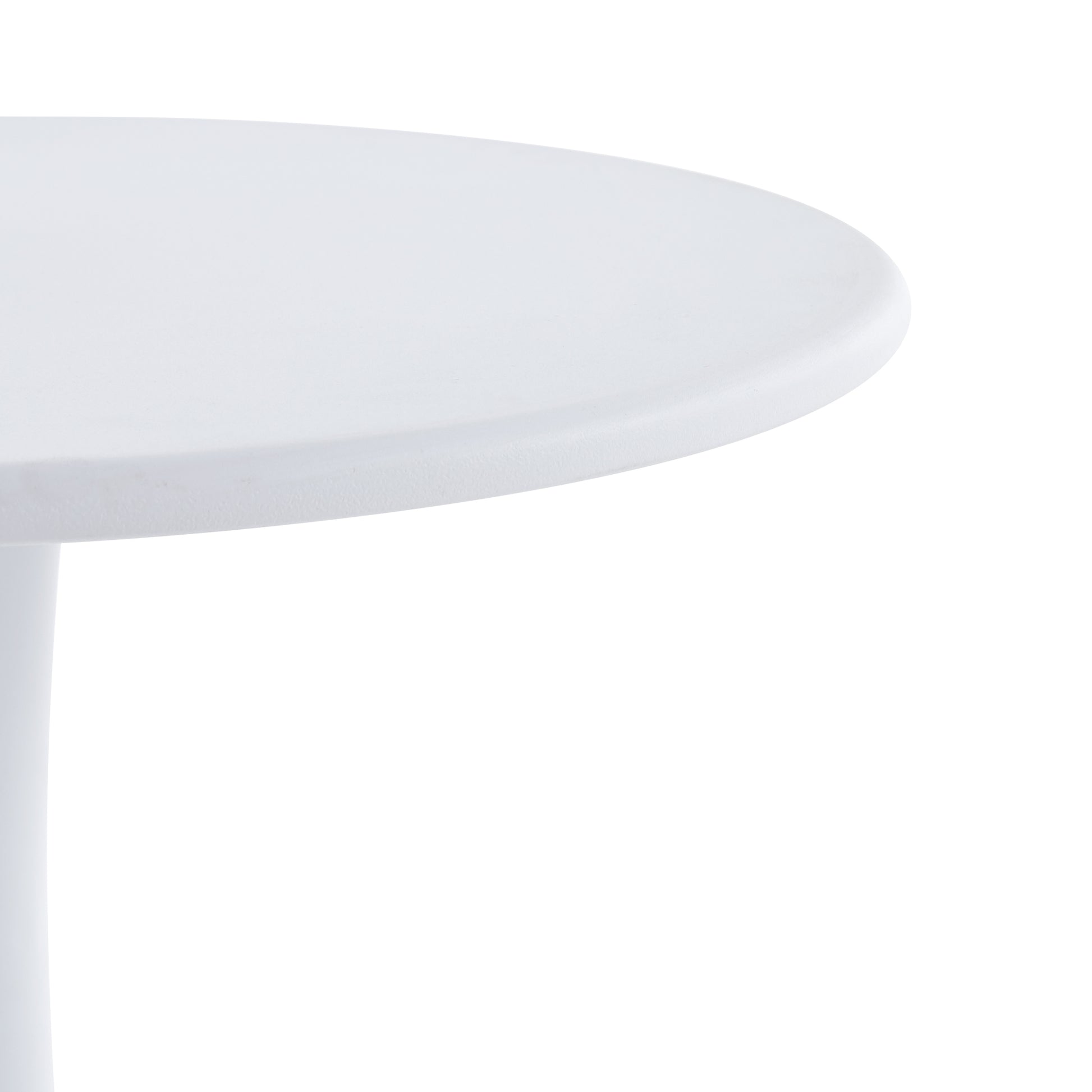 Modern 23.6'' Diameter Solid Metal Base White Round End Table White Steel