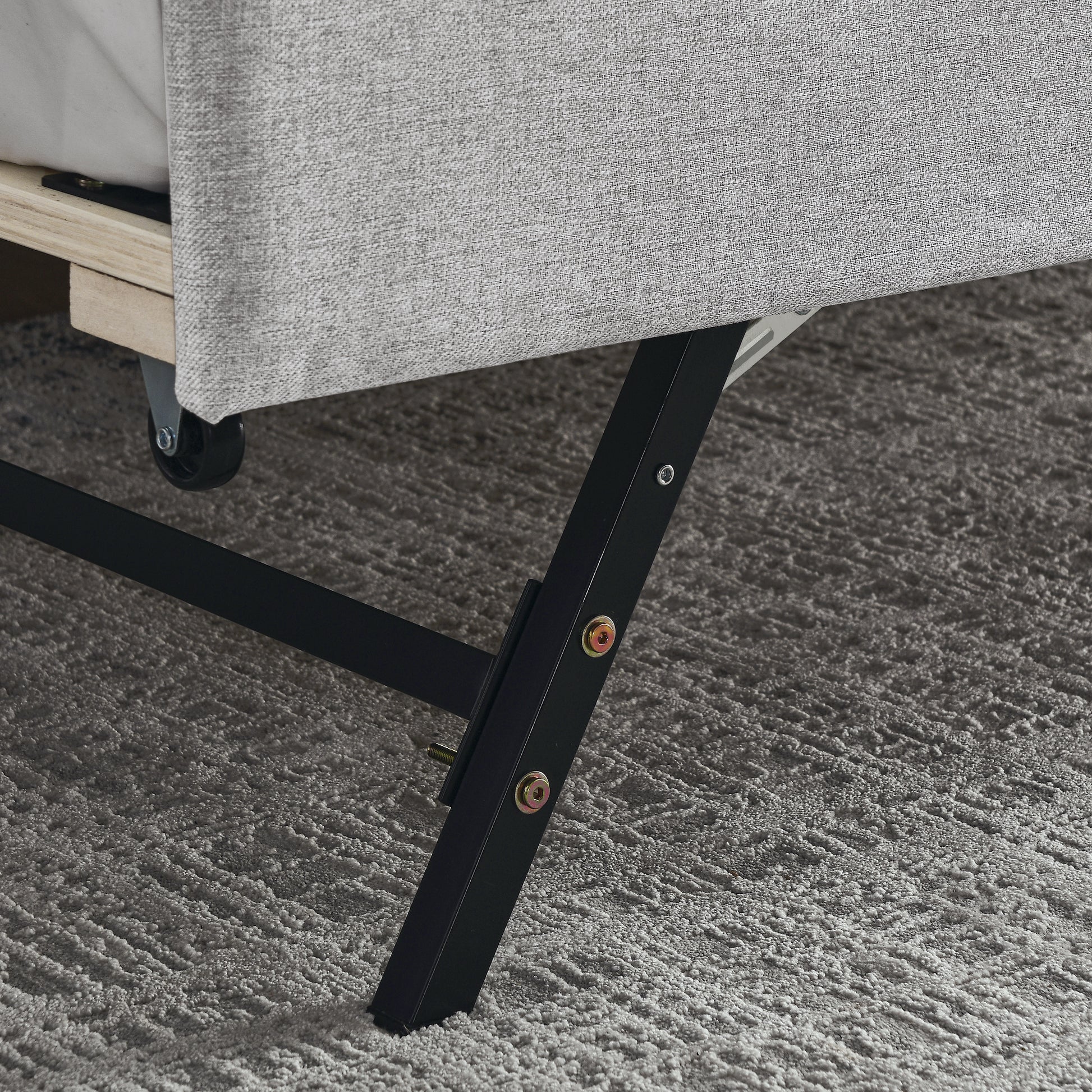 Twin Size Upholstery Daybed With Twin Size Erectable Trundle And Usb Charging Design, Linen Beige Twin Beige Linen