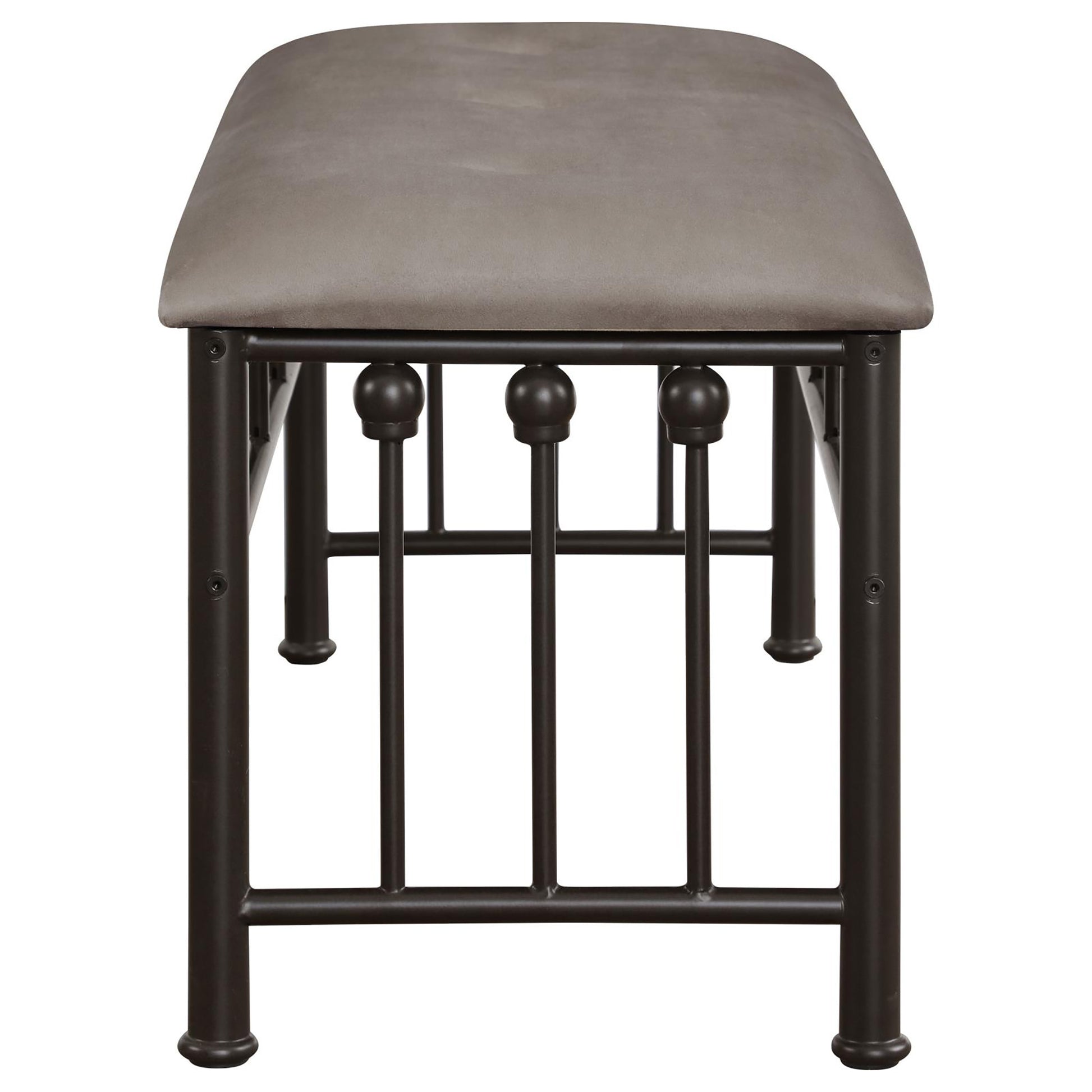 Brown And Dark Bronze Upholestered Bench Brown Primary Living Space Rectangular Transitional Metal