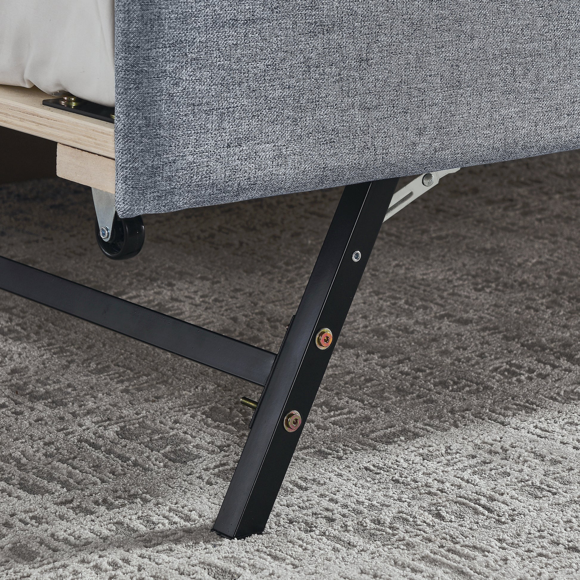 Twin Size Upholstery Daybed With Twin Size Erectable Trundle And Usb Charging Design, Linen Grey Twin Grey Linen