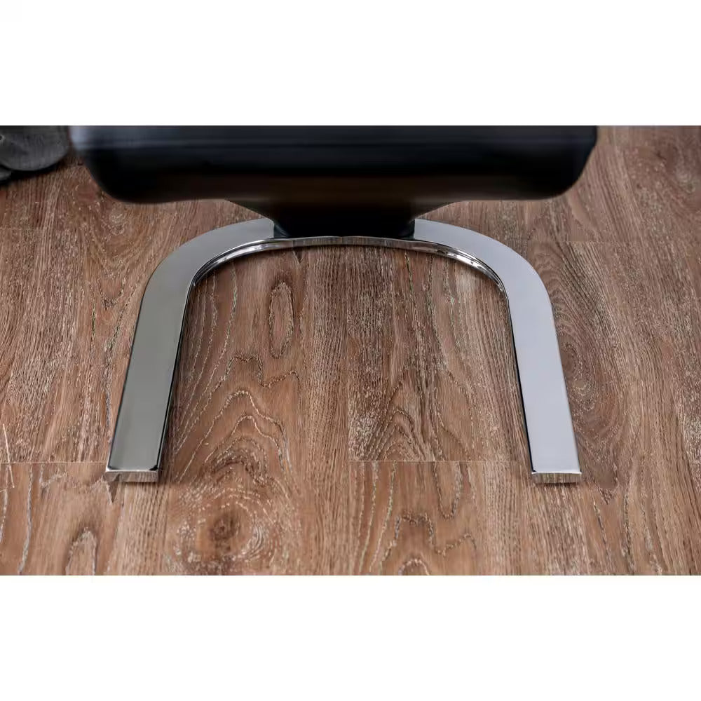 Contemporary Style Z Shaped Chair Base 2Pcs Dining Chairs Blackchrome Finish Side Chair Dining Room Furniture Black Dining Room Contemporary,Modern Metal