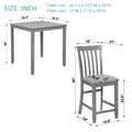 5 Piece Dining Table Set, Wooden Dining Square Table Set For 4, Counter Height Kitchen Table Set With Square Table And 4 Upholstered Chairs For Small Space, Gray Wood Gray Seats 4 Gray Wood Dining Room Acacia 4 Leg Square Dining Table With Chair Acacia