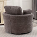 Oversize Round Swivel Chair Cozy Club 360 Degrees Swivel Sofa With 3 Pillows Chenille Fabric For Living Room Lounge Hotel 40.2D X 42.1W X 34.3H Inch Gray Mdf Steel
