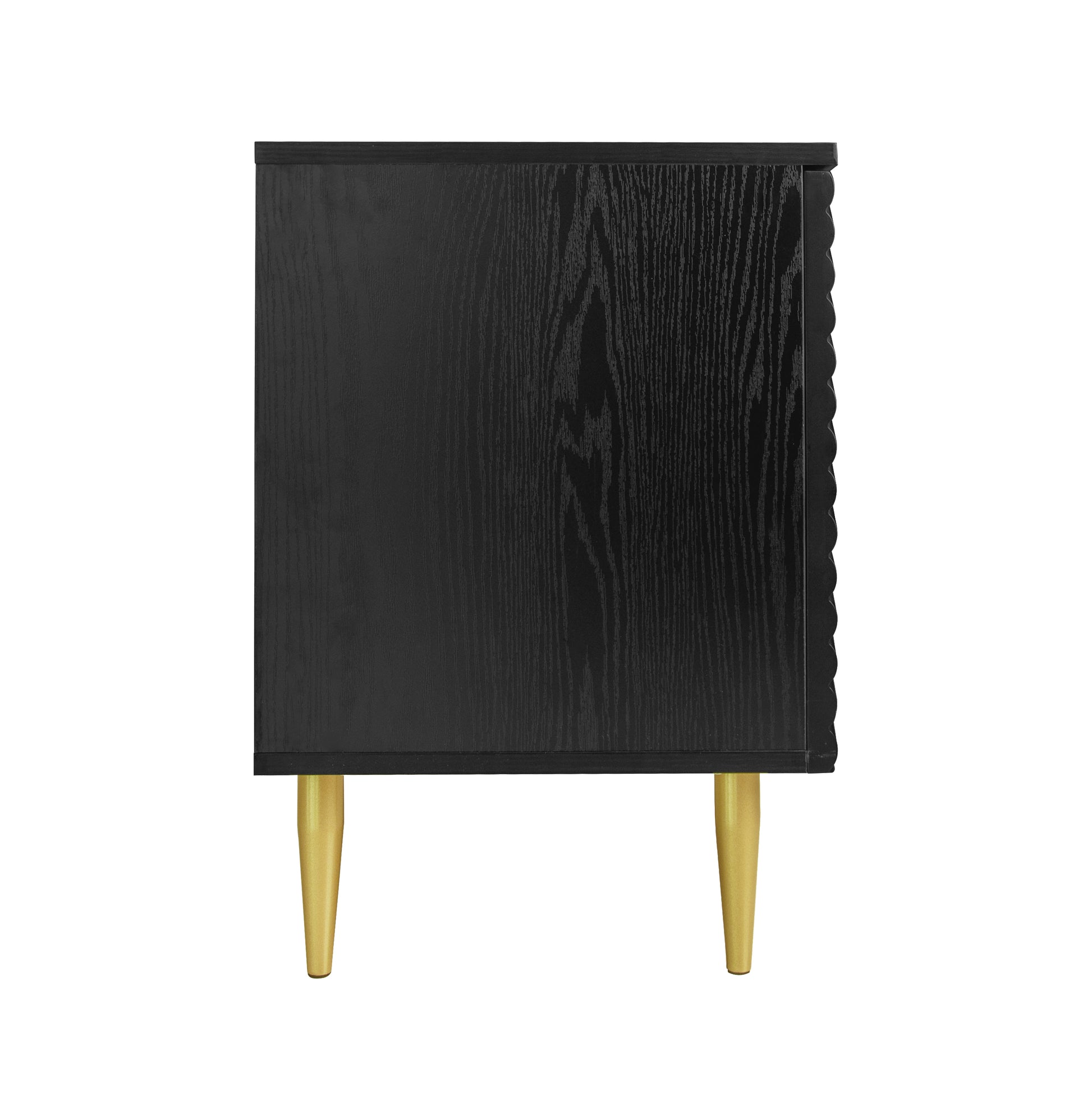 Tv Stand With Solid Ion Feet, Tv Console Table For Living Room, Bedroom Black Particle Board