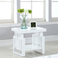 High Glossy White Rectangular End Table White Primary Living Space Transitional Rectangular Shelves Coffee & End Tables Glossy Wood