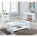 High Glossy White Rectangular End Table White Primary Living Space Transitional Rectangular Shelves Coffee & End Tables Glossy Wood