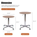 Movable Adjustable Coffee Table 360 Swivel Counter Bar Height Aluminum Star Base Movable For End Table Dining Room Home Kitchen Table Natural Wood Aluminium Alloy