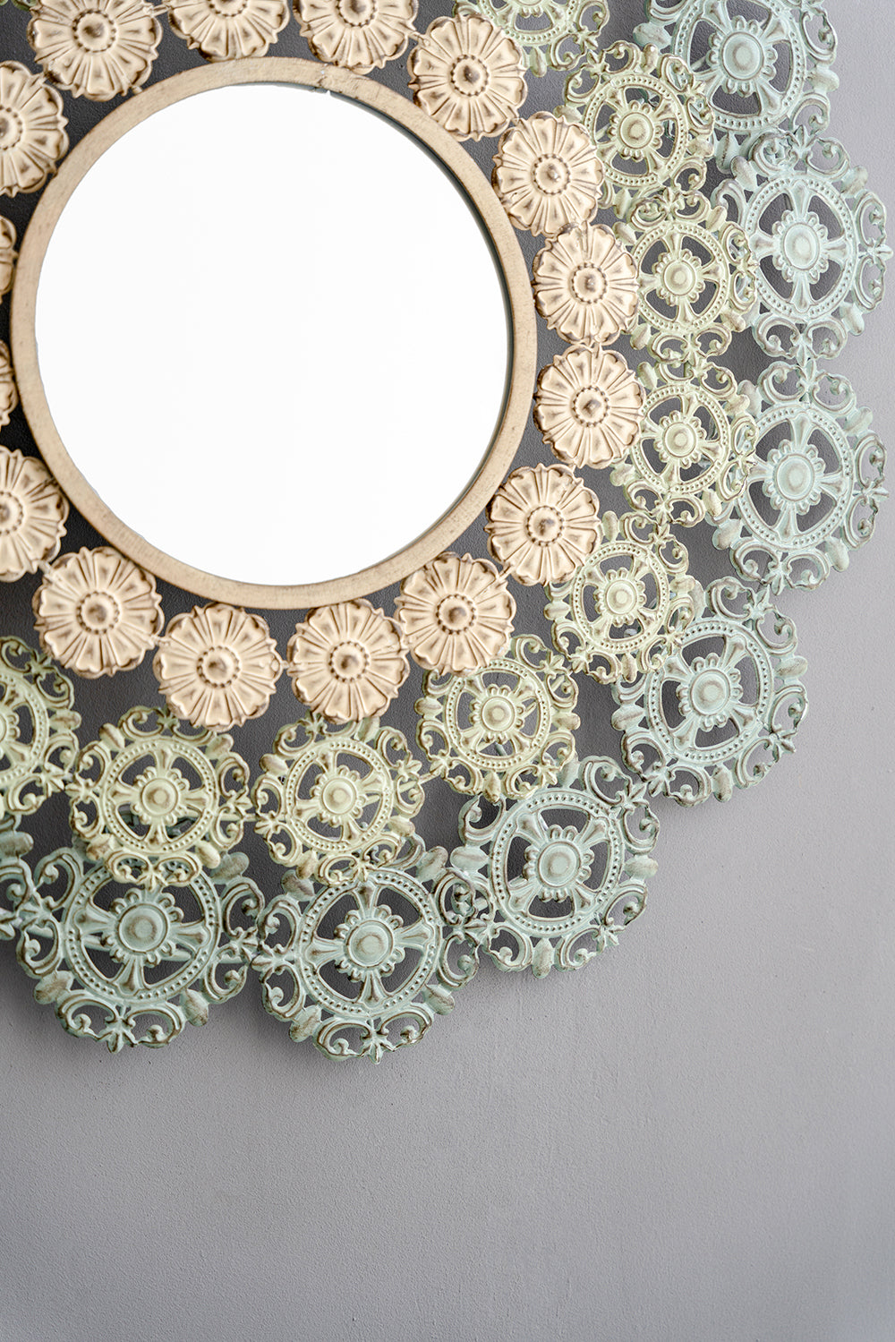 D38X3.5" Mcguire Medallion Mirror Multicolor Iron