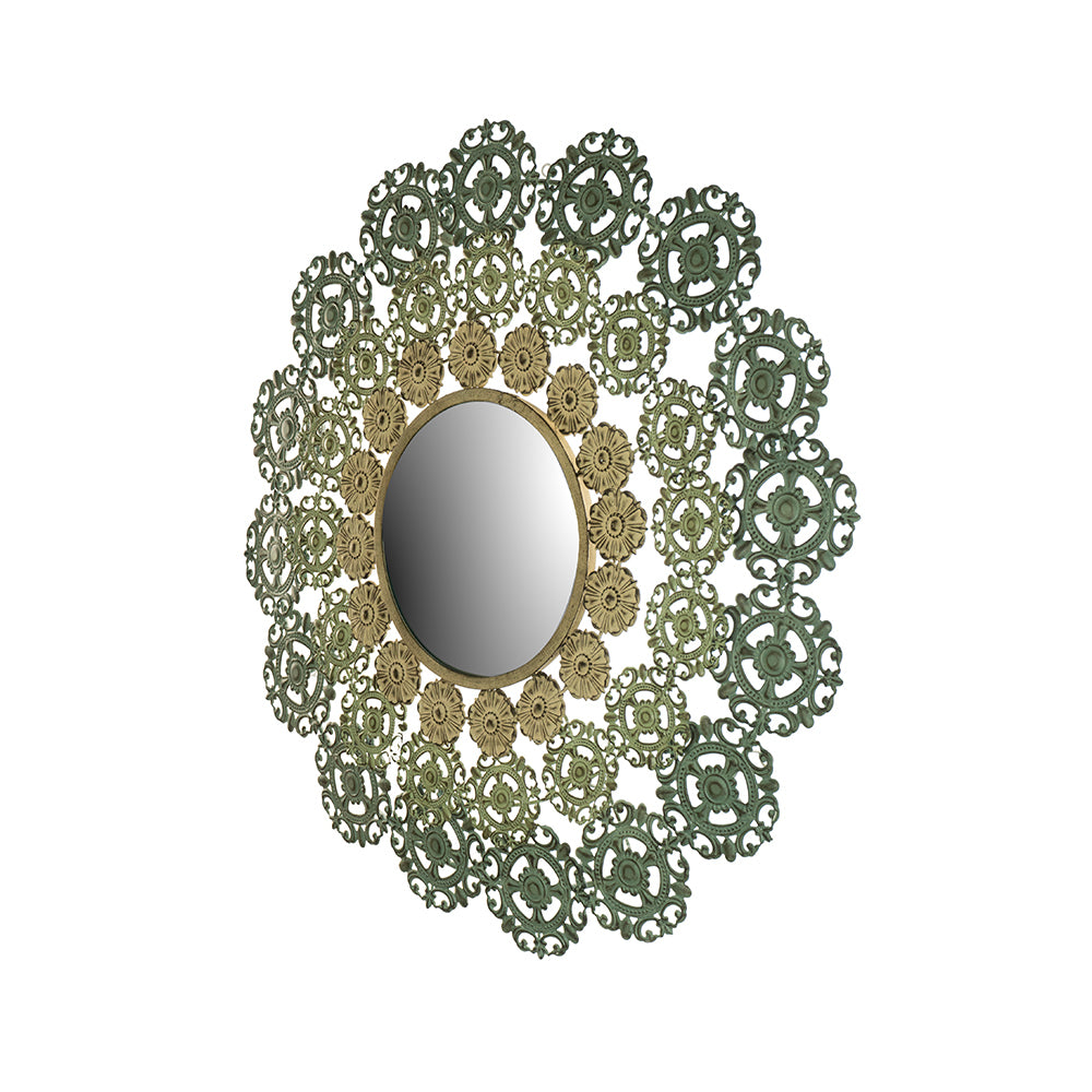 D38X3.5" Mcguire Medallion Mirror Multicolor Iron