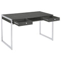 Weathered Grey 2 Drawer Writing Desk Grey Gray Writting Desk Office Contemporary,Modern Rectangular Drawers Desk Polished Wood Sled