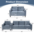 Couch Comfortable Sectional Couches Set 1 2 3 Gray Velvet 6 Seat