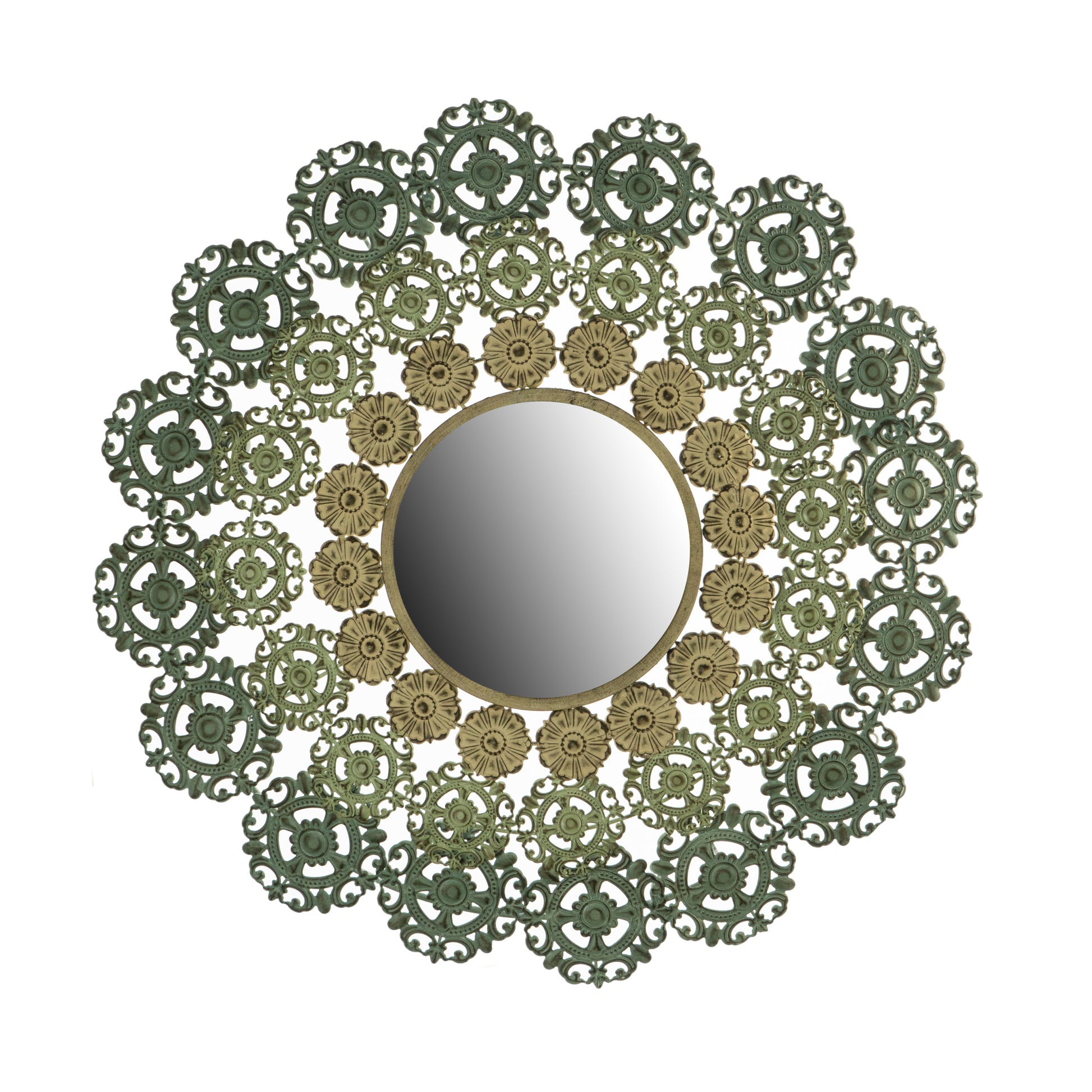 D38X3.5" Mcguire Medallion Mirror Multicolor Iron
