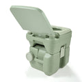 5 Gallon Portable Toilet, Flush Potty, Travel Camping Outdoor Green Hdpe