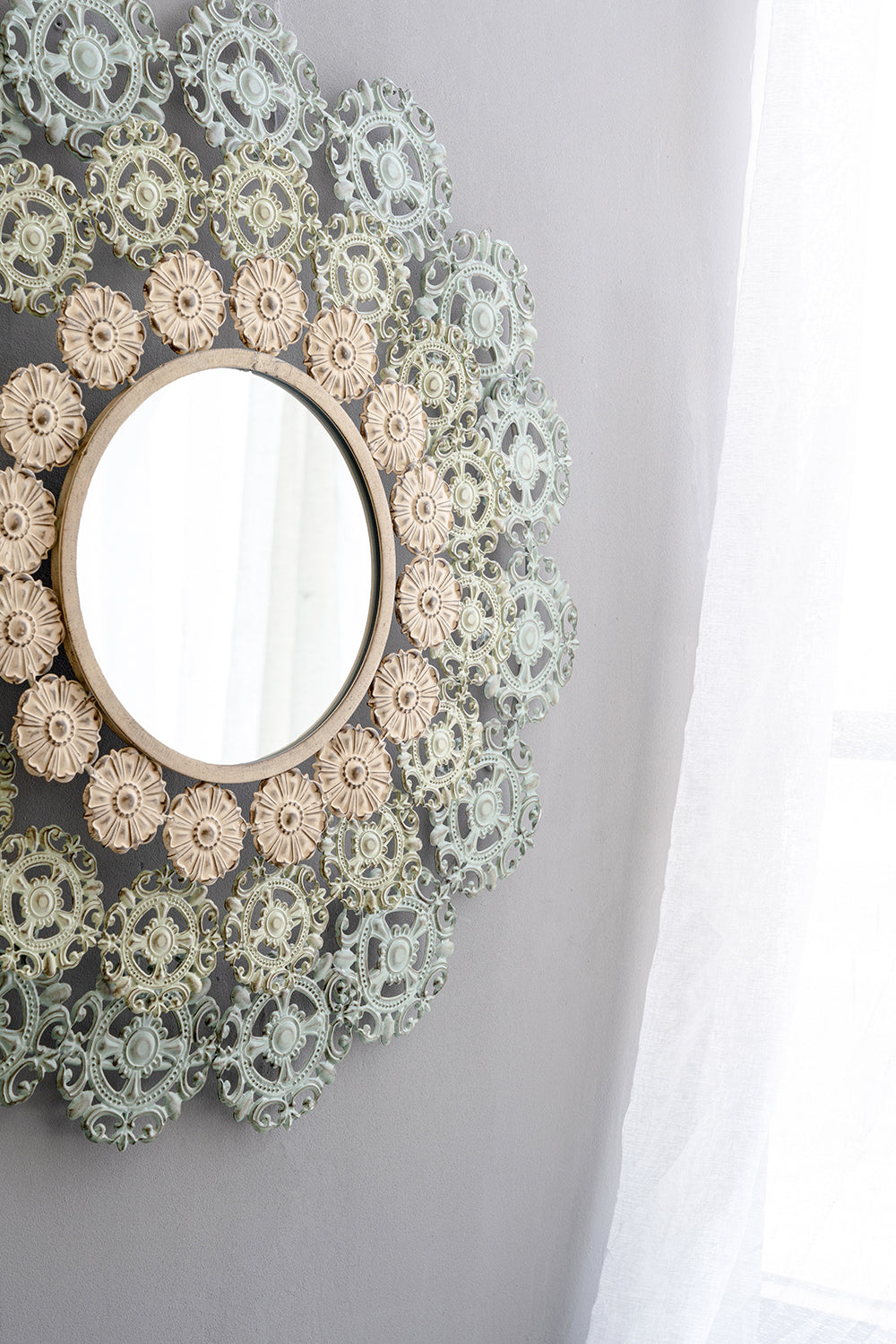 D38X3.5" Mcguire Medallion Mirror Multicolor Iron