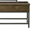 Brown Oak And Sandy Black Lift Top Coffee Table Brown Primary Living Space Industrial Manual Rectangular Coffee & End Tables Wood