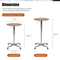 Movable Adjustable Bar Table Pub Table 360 Swivel Counter Bar Height Aluminum Star Base Movable For Stand Desk Bistro Table Dining Room Home Kitchen Table Natural Wood Aluminium Alloy