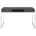 Weathered Grey 2 Drawer Writing Desk Grey Gray Writting Desk Office Contemporary,Modern Rectangular Drawers Desk Polished Wood Sled