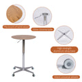 Movable Adjustable Bar Table Pub Table 360 Swivel Counter Bar Height Aluminum Star Base Movable For Stand Desk Bistro Table Dining Room Home Kitchen Table Natural Wood Aluminium Alloy