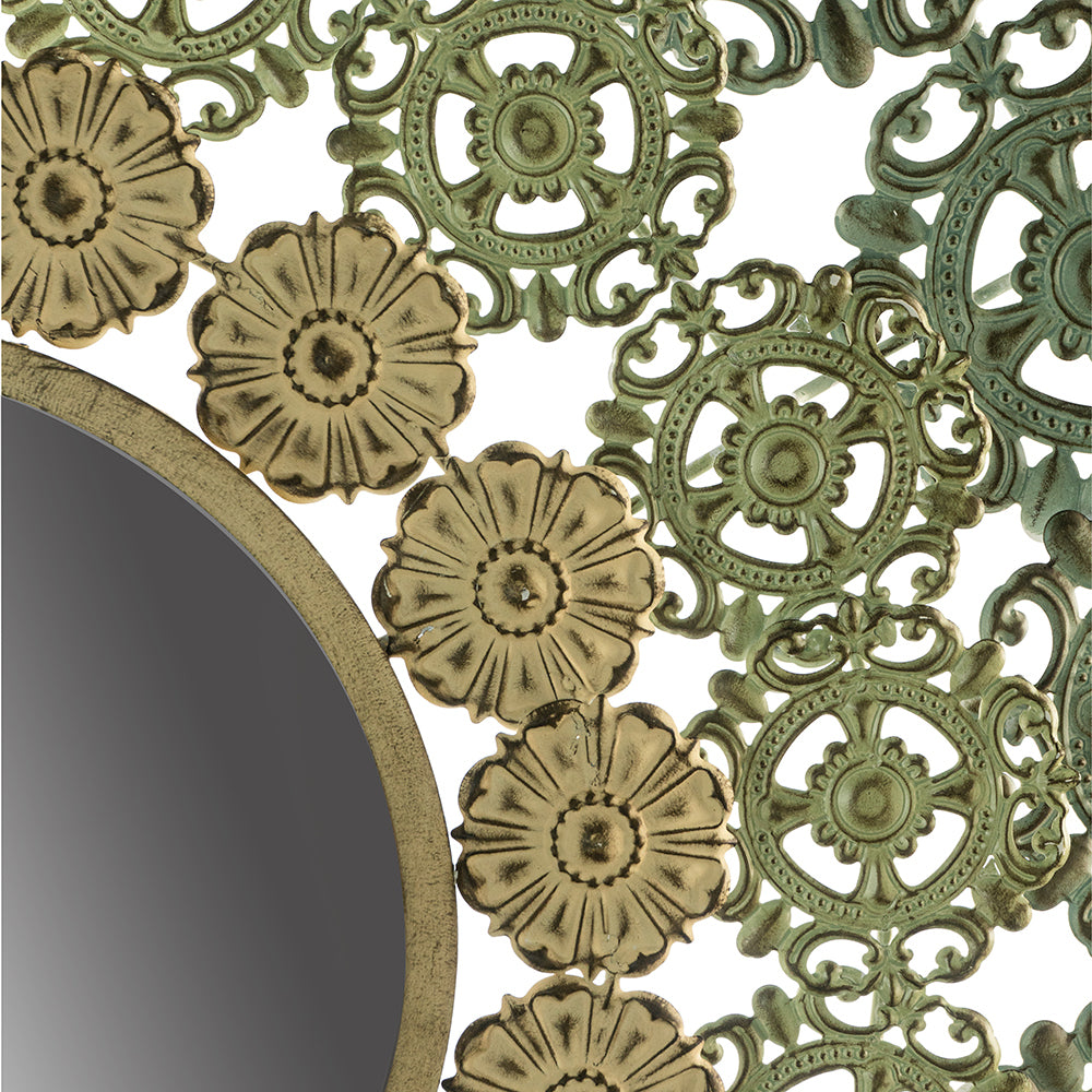 D38X3.5" Mcguire Medallion Mirror Multicolor Iron