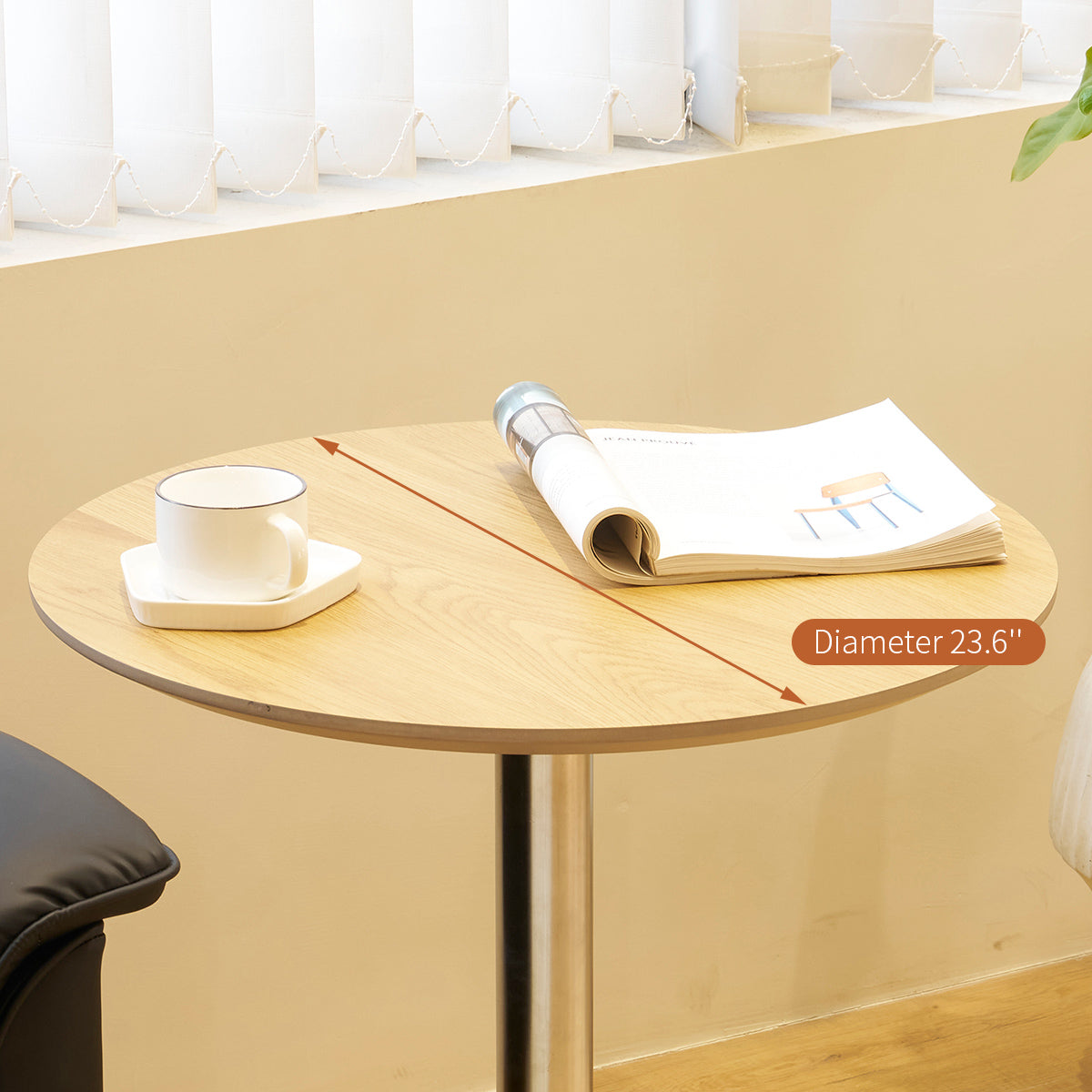 Movable Adjustable Coffee Table 360 Swivel Counter Bar Height Aluminum Star Base Movable For End Table Dining Room Home Kitchen Table Natural Wood Aluminium Alloy