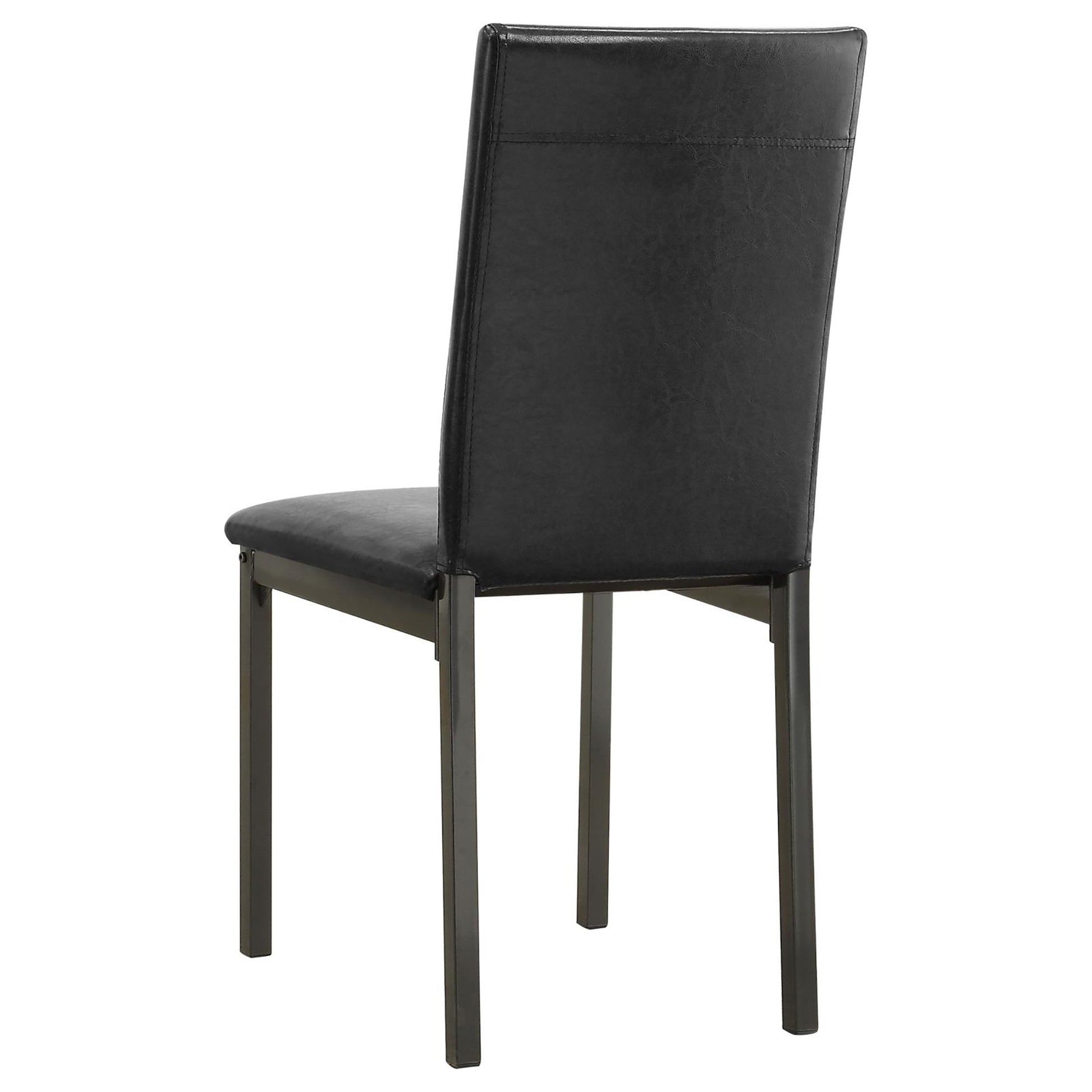 Black And Grey Upholestered Side Chair Set Of 2 Solid Black Dining Room Transitional Side Chair Solid Back Foam Upholstered