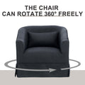 Swivel Barrel Chair With Ottoman, Swivel Accent Chairs Armchair For Living Room, Reading Chairs For Bedroom Comfy, Round Barrel Chairs With Black Metal Base Black Black Primary Living Space Modern Linen