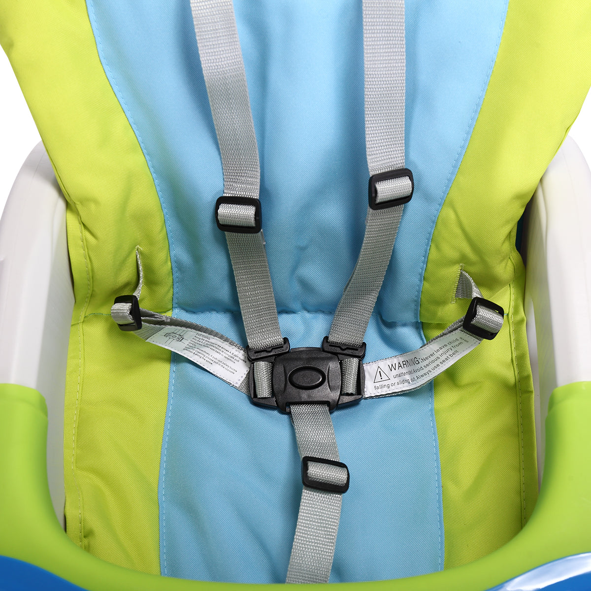 Multipurpose Adjustable Highchair For Baby Toddler Dinning Table With Feeding Tray And 5 Point Safety Buckle, Yellow Blue Polypropylene