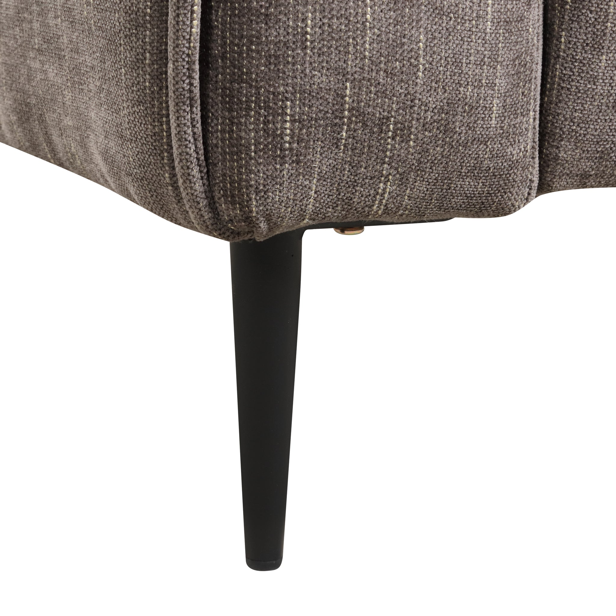 Valentina 38.5" Gray Chenille Chair With Metal Legs And Throw Pillow Gray Chenille