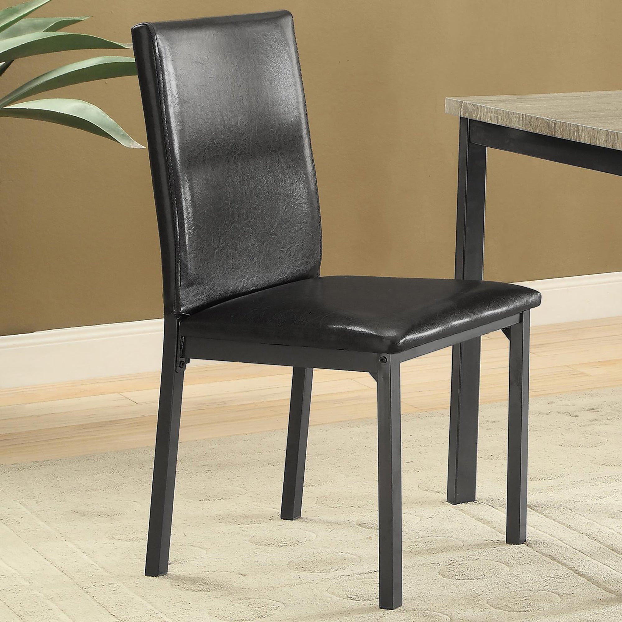 Black And Grey Upholestered Side Chair Set Of 2 Solid Black Dining Room Transitional Side Chair Solid Back Foam Upholstered