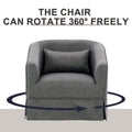Swivel Barrel Chair With Ottoman, Swivel Accent Chairs Armchair For Living Room, Reading Chairs For Bedroom Comfy, Round Barrel Chairs With Black Metal Base Dark Grey Dark Gray Primary Living Space Modern Linen