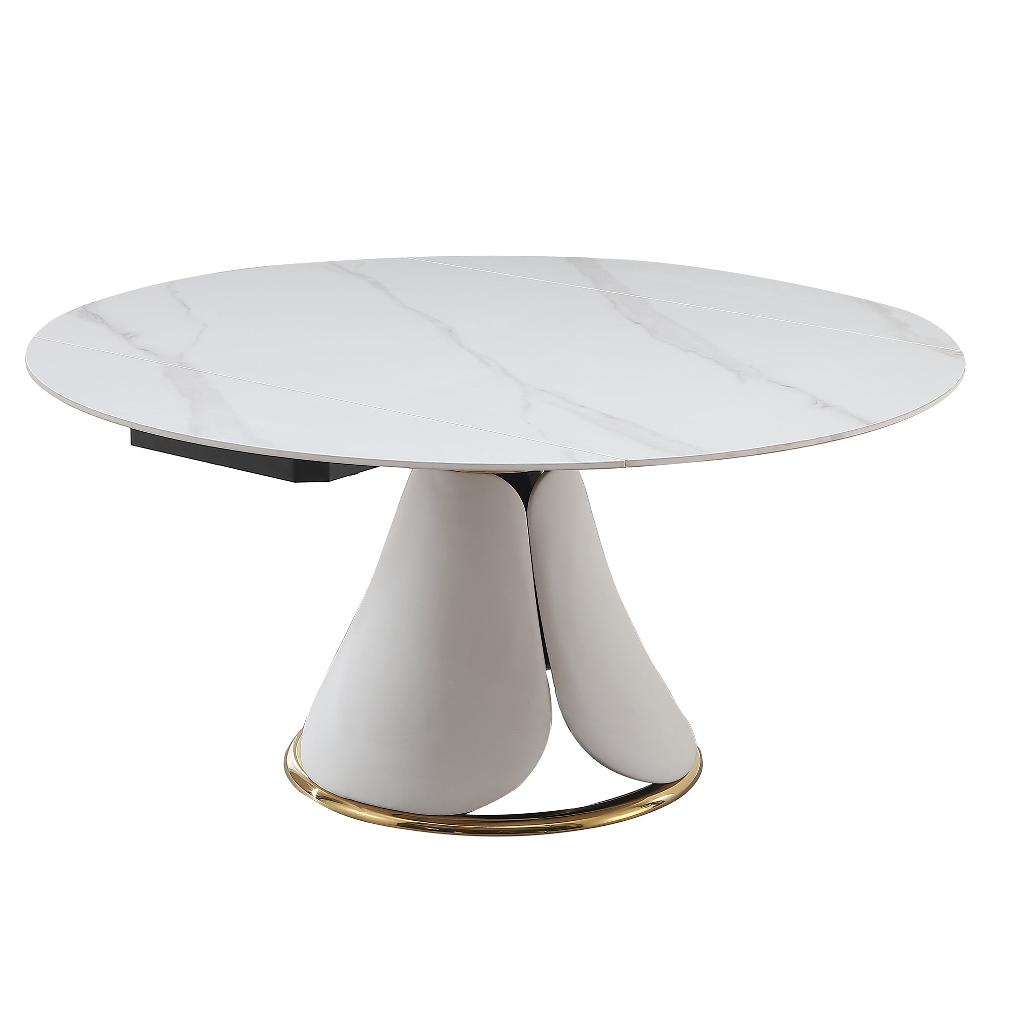 Fashion Modern Sinntered Stone Dining Table With Simple And Multi Functional Retractable Dining Table White Sintered Stone