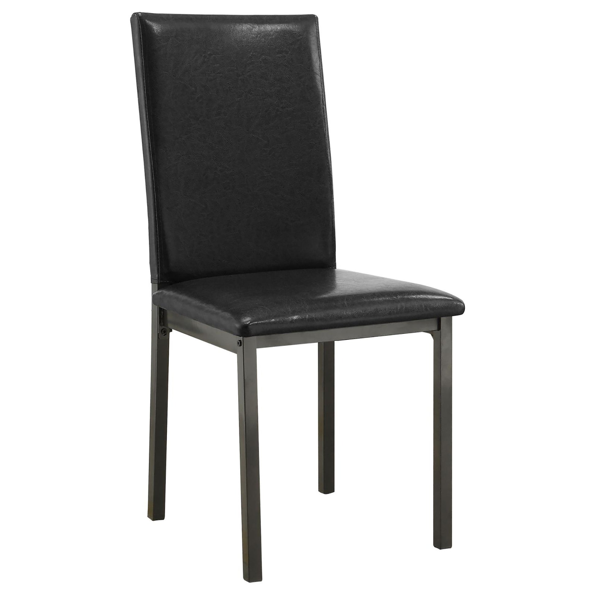 Black And Grey Upholestered Side Chair Set Of 2 Solid Black Dining Room Transitional Side Chair Solid Back Foam Upholstered