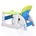 Multipurpose Adjustable Highchair For Baby Toddler Dinning Table With Feeding Tray And 5 Point Safety Buckle, Yellow Blue Polypropylene