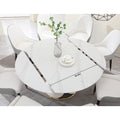 Fashion Modern Sinntered Stone Dining Table With Simple And Multi Functional Retractable Dining Table White Sintered Stone