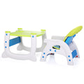 Multipurpose Adjustable Highchair For Baby Toddler Dinning Table With Feeding Tray And 5 Point Safety Buckle, Yellow Blue Polypropylene