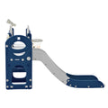 Kids Slide Playset Structure 9 In 1, Freestanding Space Set With Slide, Arch Tunnel, Ring Toss, Drawing Whiteboardl And Basketball Hoop For Toddlers, Kids Climbers Playground Blue Grey Hdpe Indoor & Outdoor Use