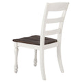 Dark Cocoa And White Ladder Back Side Chair Set Of 2 White Dining Room Farmhouse,Rustic Ladder Back Wood
