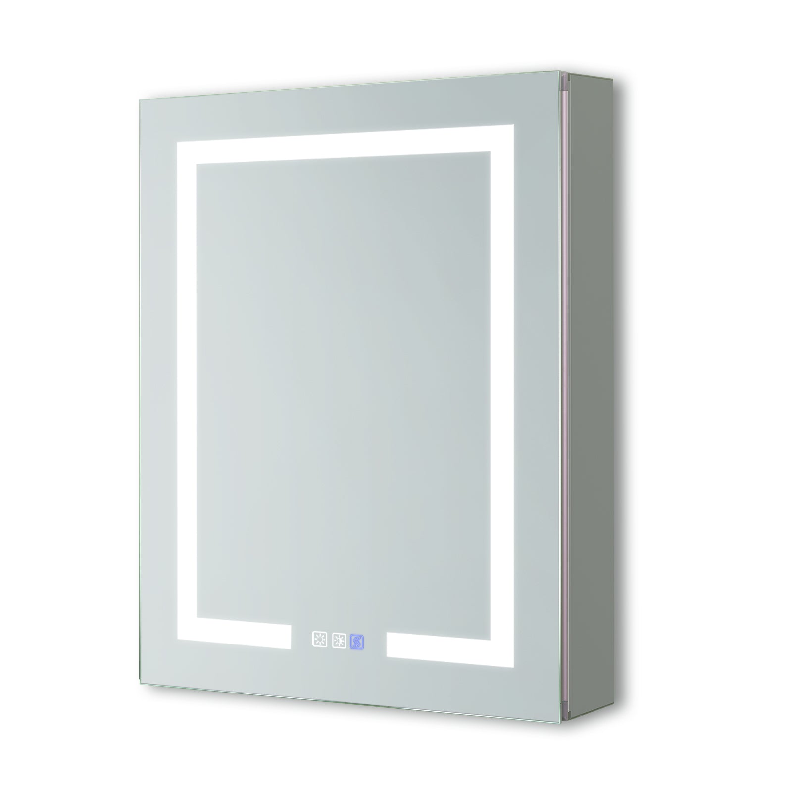 Lighted Medicine Cabinet 24 X 30 Inch, Recessed Or Surface Led Medicine Cabinet,Defog,Stepless Dimming,3000K 6400K, Outlets & Usbs,Hinge On The Left. Silver Aluminium