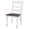 Dark Cocoa And White Ladder Back Side Chair Set Of 2 White Dining Room Farmhouse,Rustic Ladder Back Wood