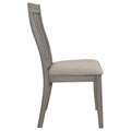 Grey Padded Side Chair Set Of 2 Grey Gray Dining Room Farmhouse,Rustic Side Chair Rubberwood Slat Back Wood