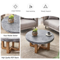 A Modern Retro Circular Coffee Table With A Diameter Of 31.4 Inches, Made Of Mdf Material, Suitable For Living Rooms Grey Mdf