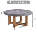 A Modern Retro Circular Coffee Table With A Diameter Of 31.4 Inches, Made Of Mdf Material, Suitable For Living Rooms Grey Mdf