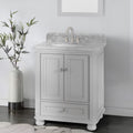 30'' Bathroom Vanity With Carrara Natural Marble Top And Backsplash, Bathroom Storage Cabinet With Doors And Drawers In Grey 1 Gray 2 Rust Resistant Bathroom Freestanding Traditional Mdf