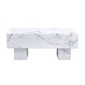The White Coffee Table Has Patterns. Modern Rectangular Table, Suitable For Living Rooms And Apartments. 43.3