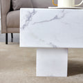The White Coffee Table Has Patterns. Modern Rectangular Table, Suitable For Living Rooms And Apartments. 43.3