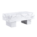 The White Coffee Table Has Patterns. Modern Rectangular Table, Suitable For Living Rooms And Apartments. 43.3